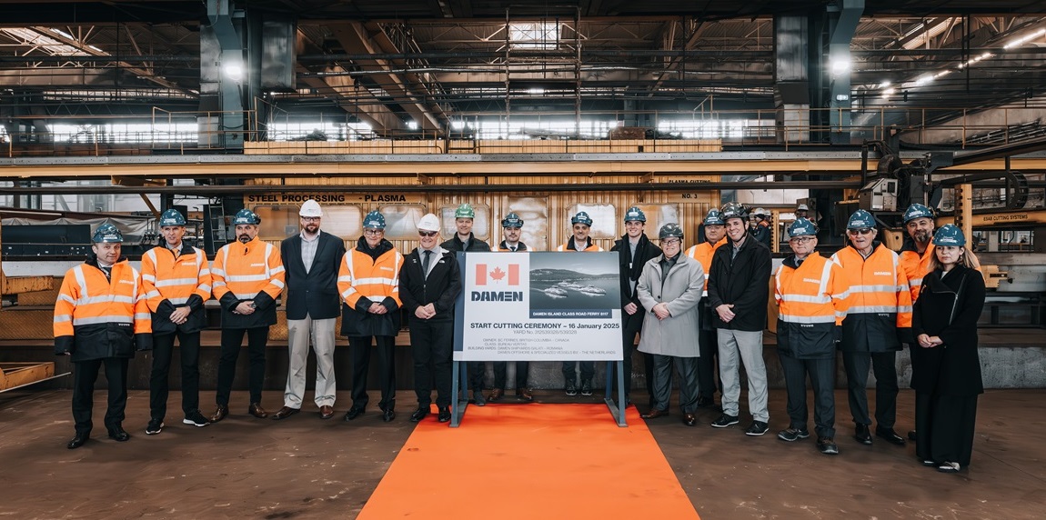 Damen Cuts Steel On Latest Island Class Vessel For BC Ferries (1)