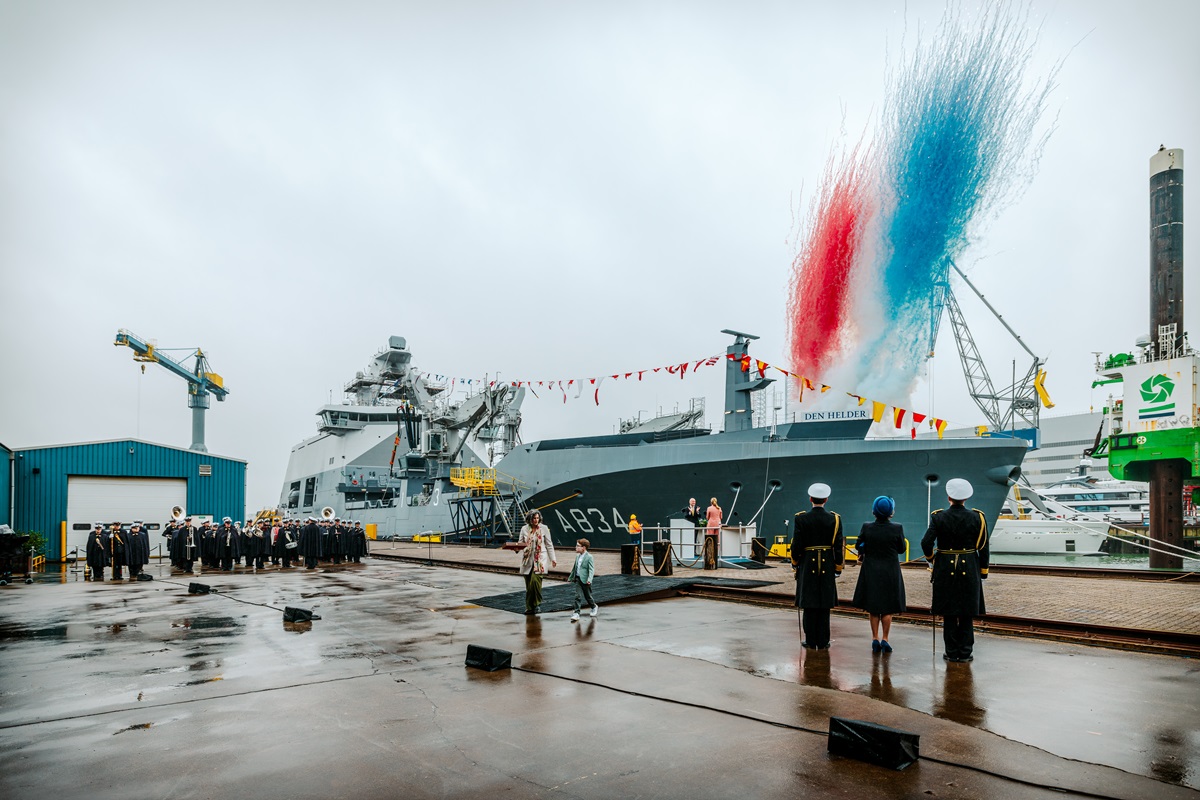 Princess Amalia Christens Damen Naval's New Combat Support Ship Den Helder For Royal Netherlands Navy (1)