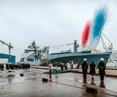 Princess Amalia Christens Damen Naval's New Combat Support Ship Den Helder For Royal Netherlands Navy (1)