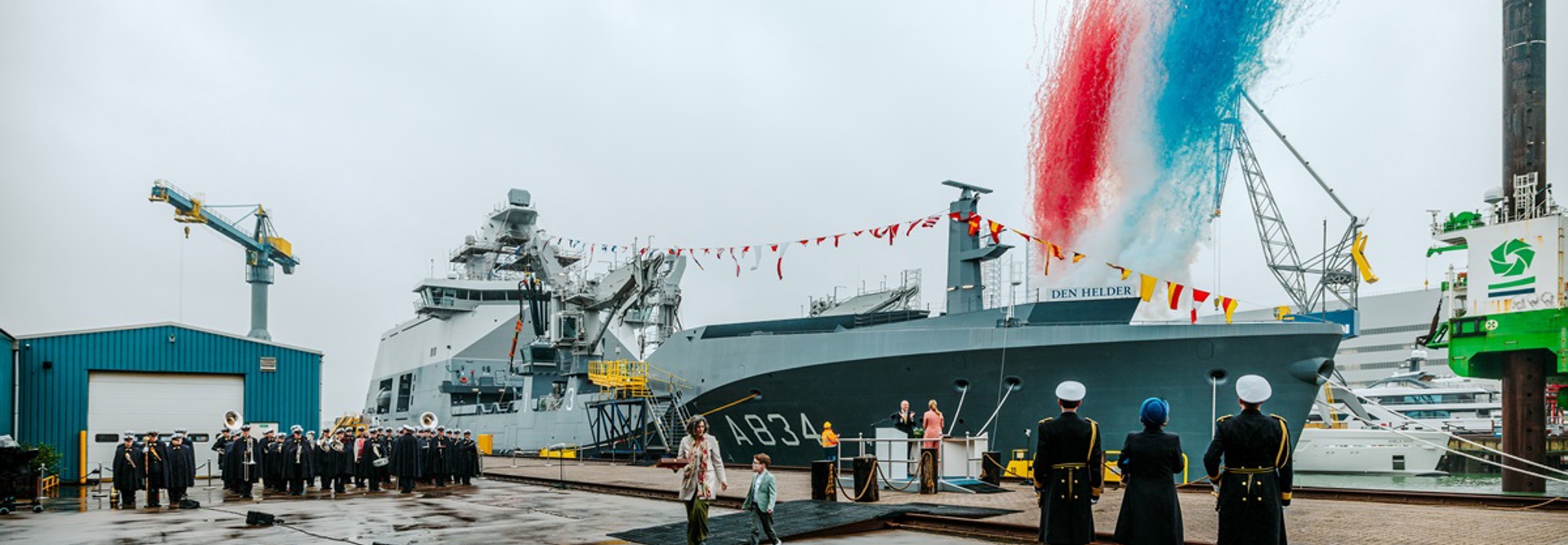 Princess Amalia Christens Damen Naval's New Combat Support Ship Den Helder For Royal Netherlands Navy (1)